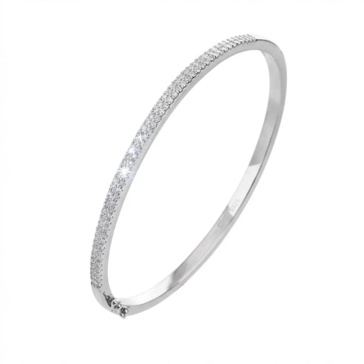 צמיד קשיח יהלומים כפול